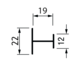 Horizontaal H-profiel PRH19-85 4m alu wit