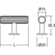 T-knop RILLE L55 aluminium geborsteld zwart