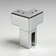 Tweezijdige scharnierende bevestiging op glas, voor 6/10 mm glas, B25 H25 L45, chroom