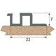 Pico rail 17301 kastanjebruin/3 meter