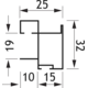 Vertikaal profiel TR19-S85 2.6m alu zwart