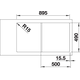 Blanco spoelt Axia III 5s antraciet/snijplank glas