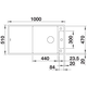 Blanco spoeltafel axia iii xl 6 s antr man+pl es