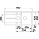 Blanco spoeltafel metra 6 s-f rock grey auto.
