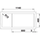 Blanco Naya 8 S rechts vulkaangrijs manuele bediening