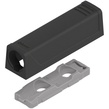 Tip on korte adaptorplaat carbonzwart