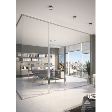 Scharnier wand/glas met geveerde terugslag draagvermogen 50 kg, voor 10/13.5 mm glas, B80 H100, geborsteld rvs effect