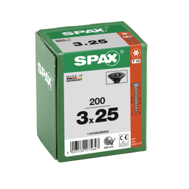 Houtschroef zwart SPAX-S PK Pozidrive met verzonken kop