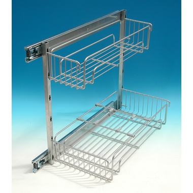 Zijuittrekdeel k.30cm grijs h430xb247mmmet 2 mande met 2 manden + 4 afstandhouders