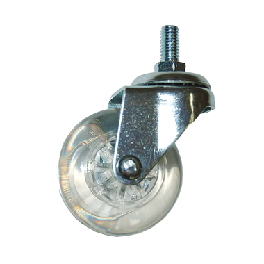 Wiel transparant 50mm 30kg M8x15 h:65mm