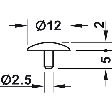 Afdekkap, voor schroeven Pozidrive met boorgat in de kop 2,5mm