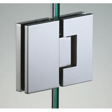 Verstelbare scharnier glas/glas met hoek van 90° zonder zichtbare schroeven, voor 6/8 mm glas, B50 H80