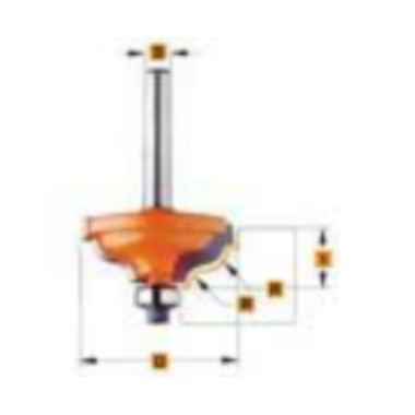 Profielfrees met geleidelager r=4,8 - 3,6 d=34,2 i=13 hw