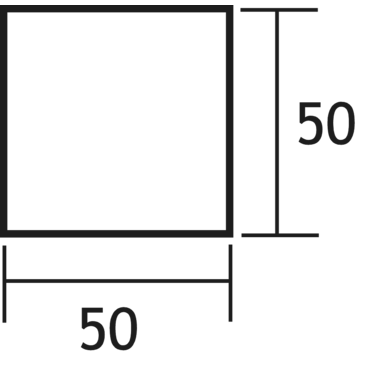 Tafelpoot capri 50 zwart 50x50mm