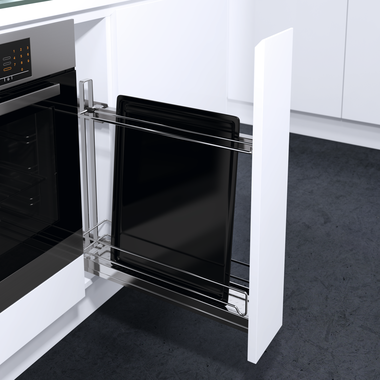 Vs sub slilm uittrekmand + bakplaathouder chroombx bxhxd 150x530x495mm