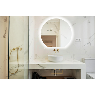 Spiegel half rond met verlichting