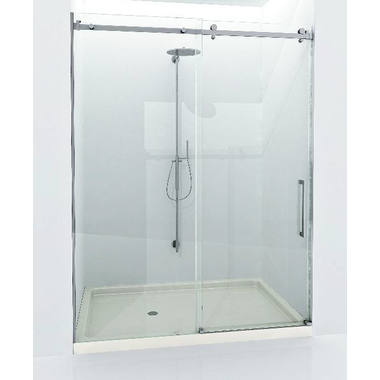Toebehoren douche met schuifdeur wand/wand voor gekit vast glaspaneel, naar rechts, voor 8 mm glas
