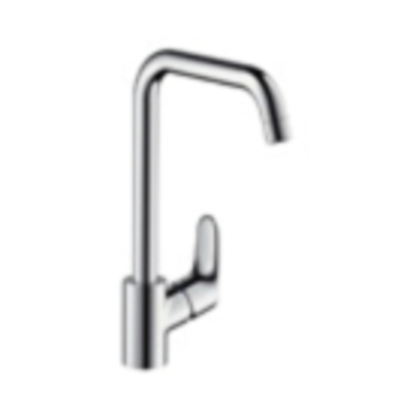 Hansgrohe Focus keukenmengkraan hoge uitloop RVS-look