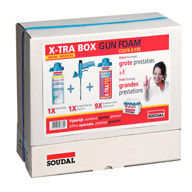 Set soudafoam x-tra 750 gun kit 9 x 500ml+1 x reiniger+1 x pistool