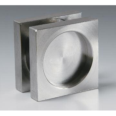 Paar vierkante handgrepen, voor 8/12 mm glas, B40 H40 L8, rvs cnc bewerkt