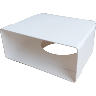 System 220 hoekadaptor 90°vlakkanaal- d125mm wit