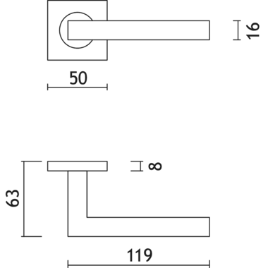 Deurkruk Pro kubic shape