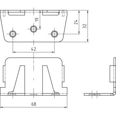 Bed middelbalkverbinding L-vormig