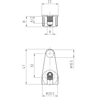 Kastverbinding AZ20 zamak vernikkeld
