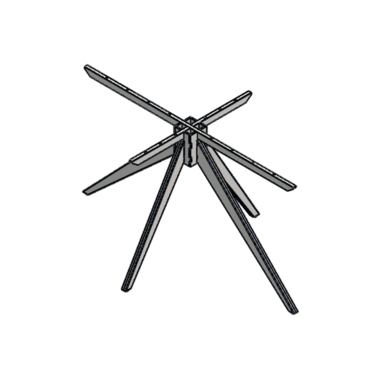Tafelonderstel spider l 72x90x140 mat zwart