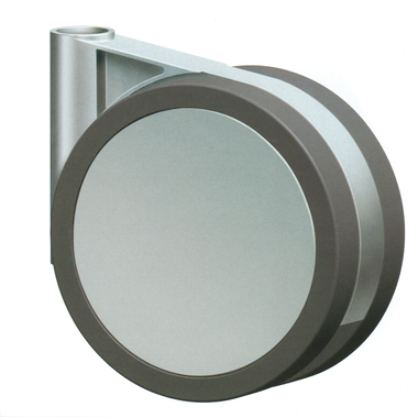 Dubbel wiel 100mm alu met driehoekige plaat