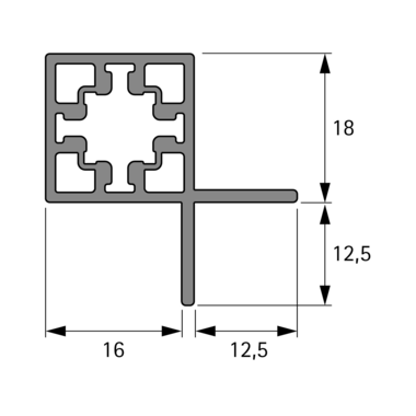 Cadro hoekprofiel voor schroefverbinding