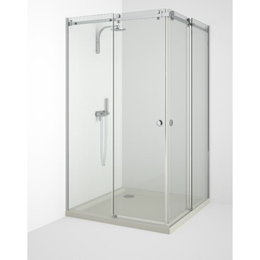 Toebehoren douche met schuifdeur wand/hoek/wand voor gekitte vaste glaspanelen