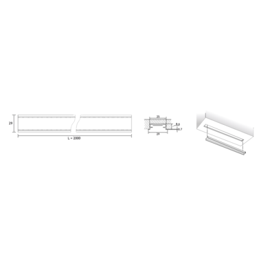Led profiel Channelline 12 2000mm inbouw