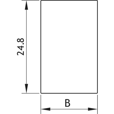 Eindstuk rvs glans h=24,8mm