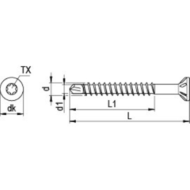 Sparibo schroef PK Torx met verzonken kop