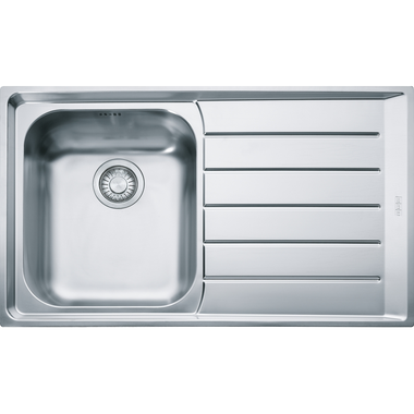 Neptune - Inbouwspoeltafel / 860 x 510 mm / 1 bak / Glad / Druipblad rechts