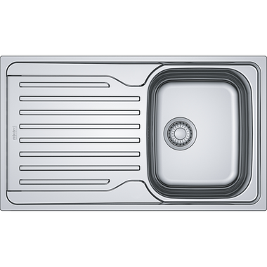 Antea - Inbouwspoeltafel / 860 x 500  mm/ 1 bak / Glad / Omkeerbaar