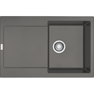 Maris - Inbouwspoeltafel / 780 x 500 mm / 1 bak / Steengrijs / Omkeerbaar