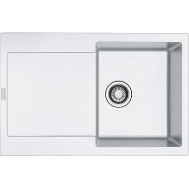 Maris - Inbouwspoeltafel / 780 x 500 mm / 1 bak / Metaal wit / Omkeerbaar