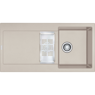 Maris - Inbouwspoeltafel / 970 x 500 mm / 1+1/2 bak / Koffieroom / Omkeerbaar