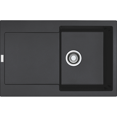 Maris - Inbouwspoeltafel / 780 x 500 mm / 1 bak / Onyx / Omkeerbaar