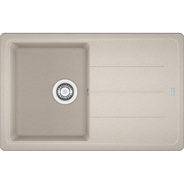 Basis - Inbouwspoeltafel / 780 x 500 mm / 1 bak / Koffie Room / Omkeerbaar
