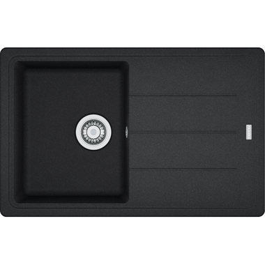 Basis - Inbouwspoeltafel / 780 x 500 mm / 1 bak / Onyx / Omkeerbaar