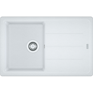 Basis - Inbouwspoeltafel / 780 x 500 mm / 1 bak / Metaal wit / Omkeerbaar