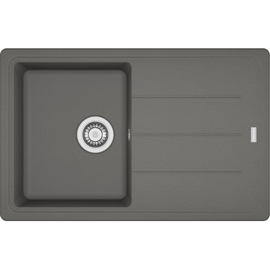 Basis - Inbouwspoeltafel / 780 x 500 mm / 1 bak / Steengrijs / Omkeerbaar