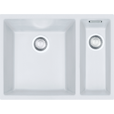 Sirius - Onderbouwspoelbak / 560 x 440 mm / 1+1/2 bak / Effen Wit