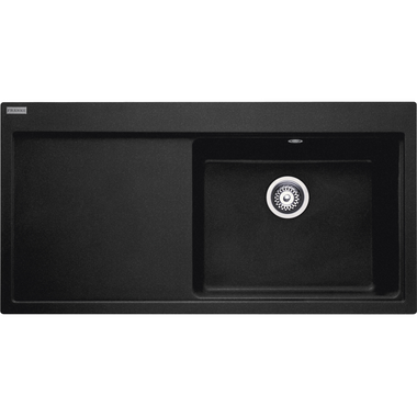 Mythos - Inbouwspoeltafel / 1000 x 515 mm / 1 bak / Onyx / Druipblad links
