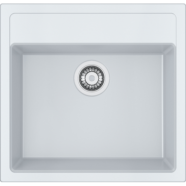 Sirius - Inbouwbouwspoelbak / 560 x 530 mm / 1+1/2 bak / Wit