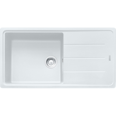 BASIS - Inbouwspoeltafel / 970 x 500 mm / Manuele Lediging / Metaal wit