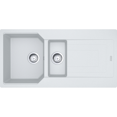 Urban - Inbouwspoeltafel / 1000 x 500 mm / 1 1/2 bak / Metaal Wit / Omkeerbaar